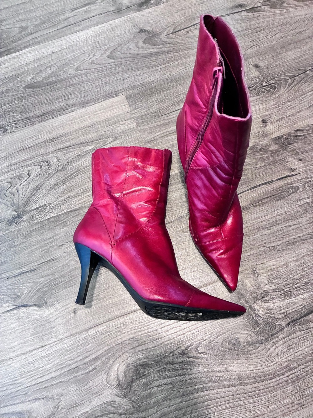 Nine West Fuchsia Pointed-Toe Ankle Boots